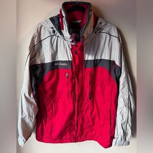 Columbia Vertex Bugaboo Mens‎ Red Grey Interchange Hooded Jacket SHELL ONLY M